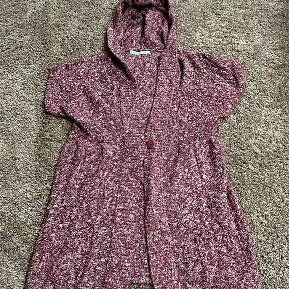 maurices Sweaters - Cute cap sleeve hooded sweater open front one button.  Large